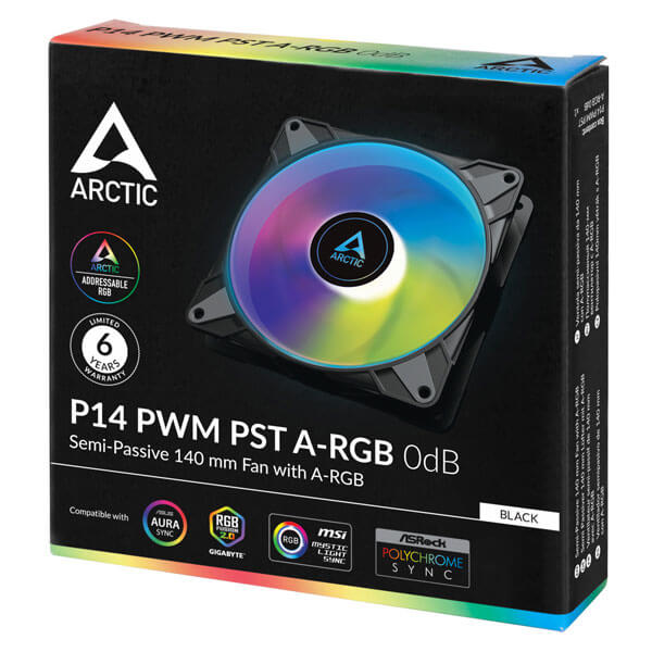 Arctic P14 PWM PST ARGB Black Cabinet Fan
