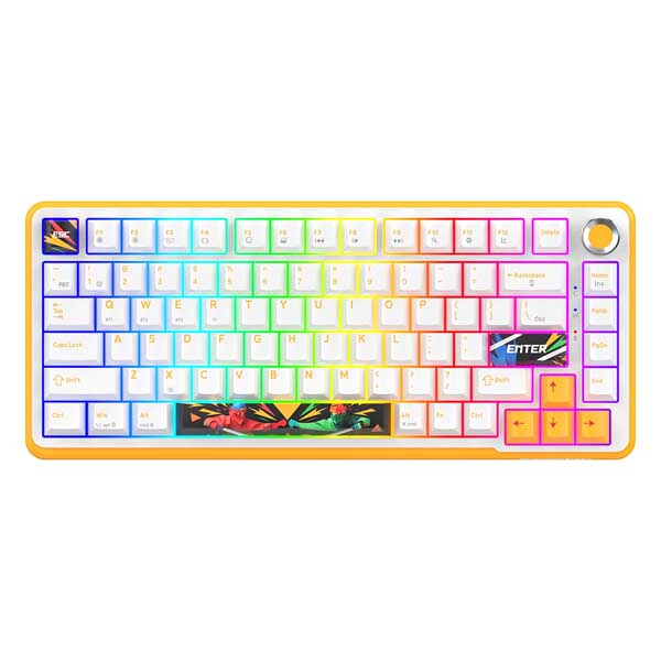 Cosmic Byte Arcturus 75% Tri-Mode Mechanical RGB Keyboard – White / Amber